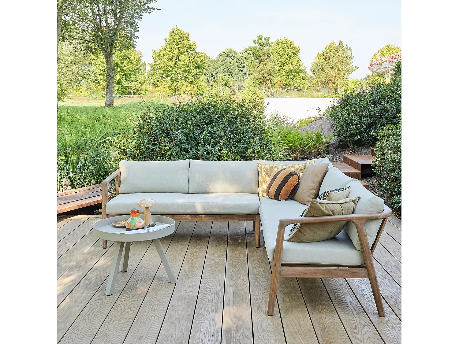 Salon de jardin en bois d’acacia 5 personnes BIAM