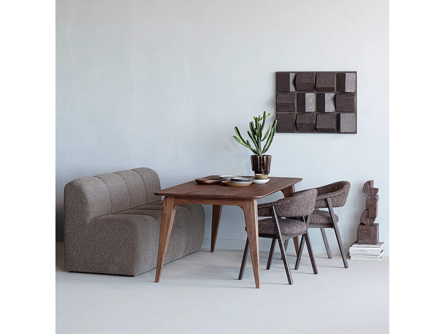 Banc de salle a manger avec dossier en bouclé L164 MOJO