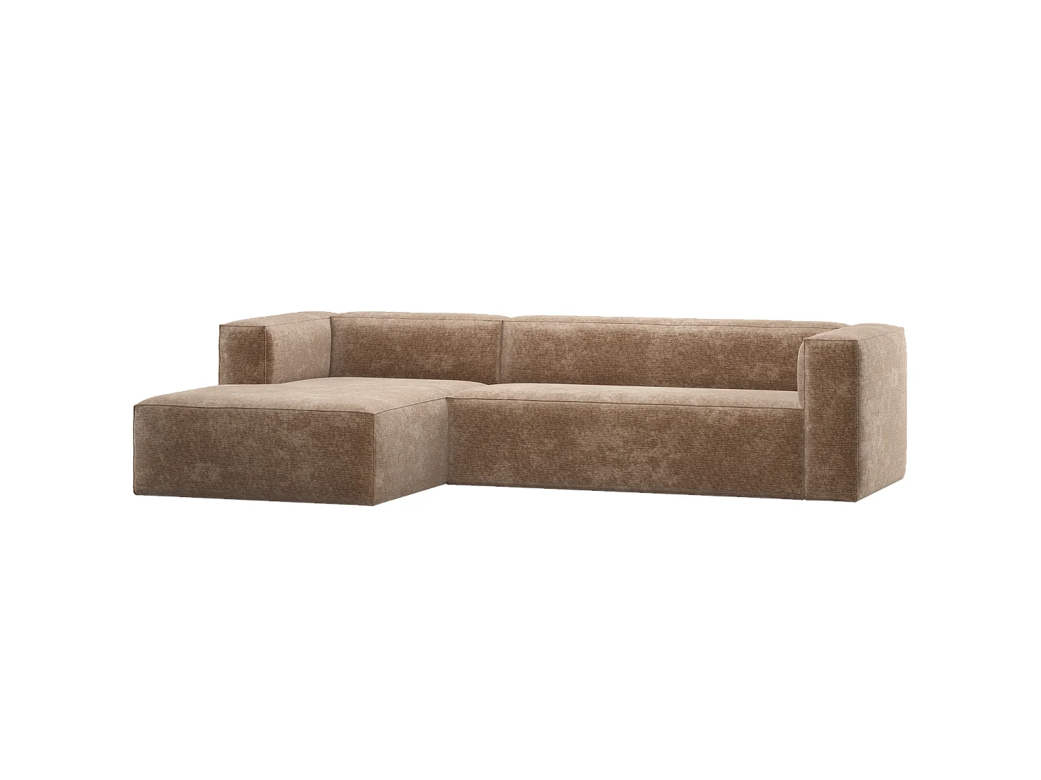 Canapé d'angle gauche en tissu chenille NOVI