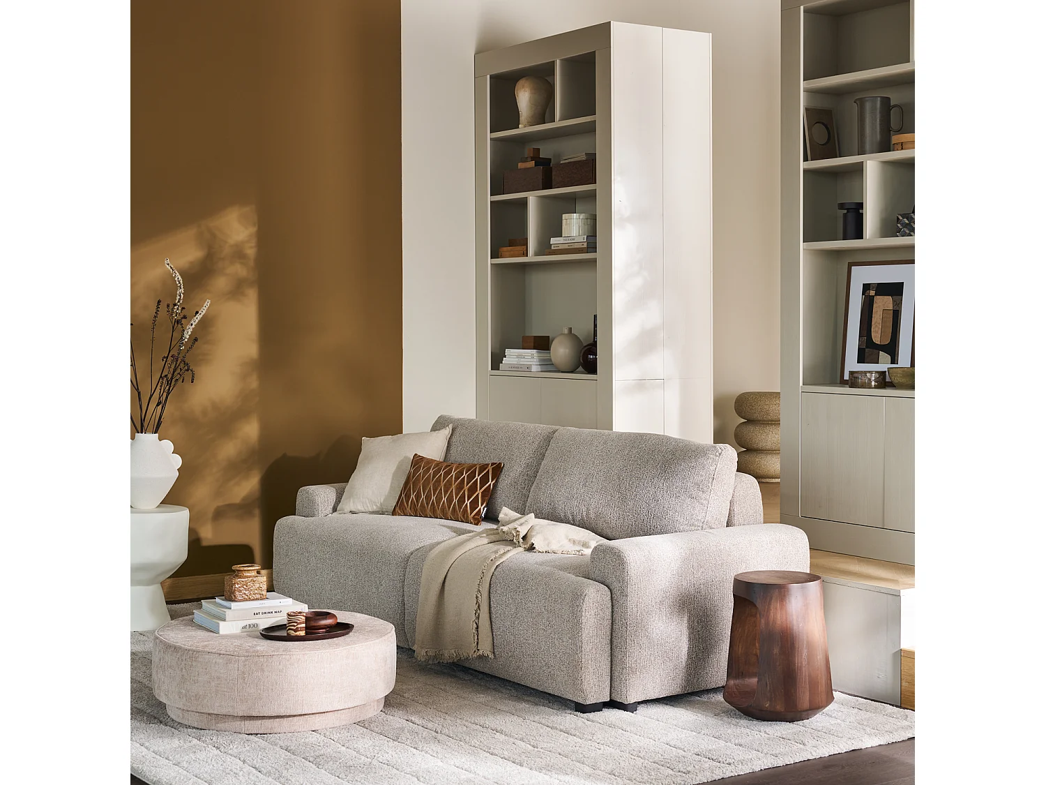 Canapé clic-clac 3 places en tissu NIGHT & DAY