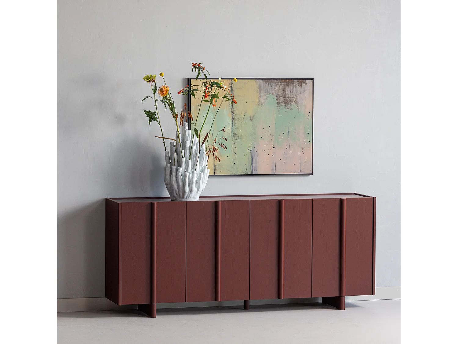 Sideboard 4 portes en pin BASU