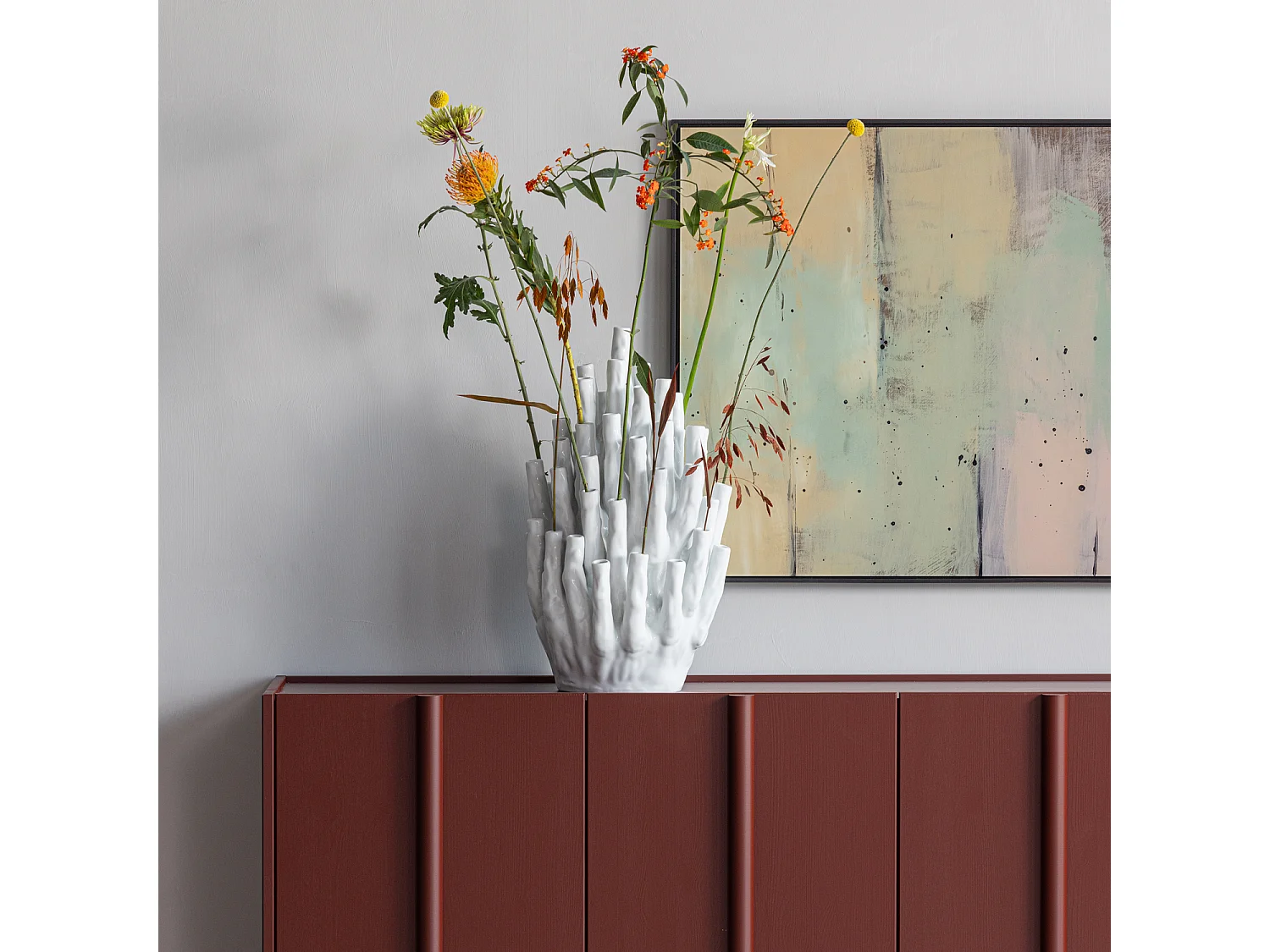 Sideboard 4 portes en pin BASU
