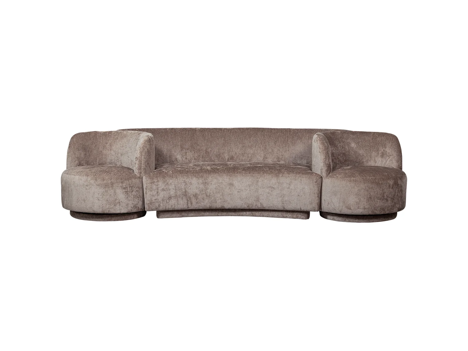 Canapé modulable avec 2 fauteuils en tissu chenille POPULAR