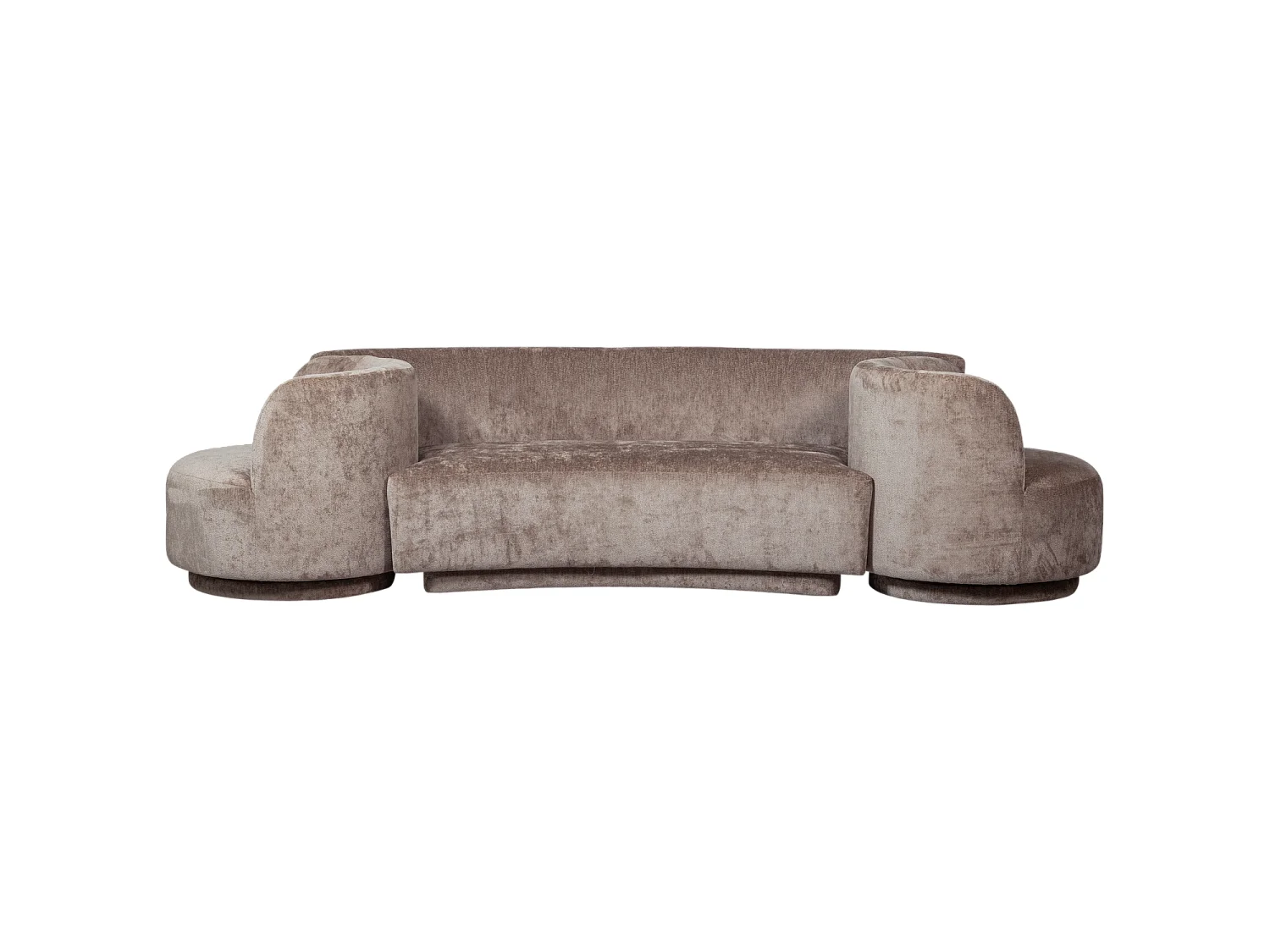 Canapé modulable avec 2 fauteuils en tissu chenille POPULAR