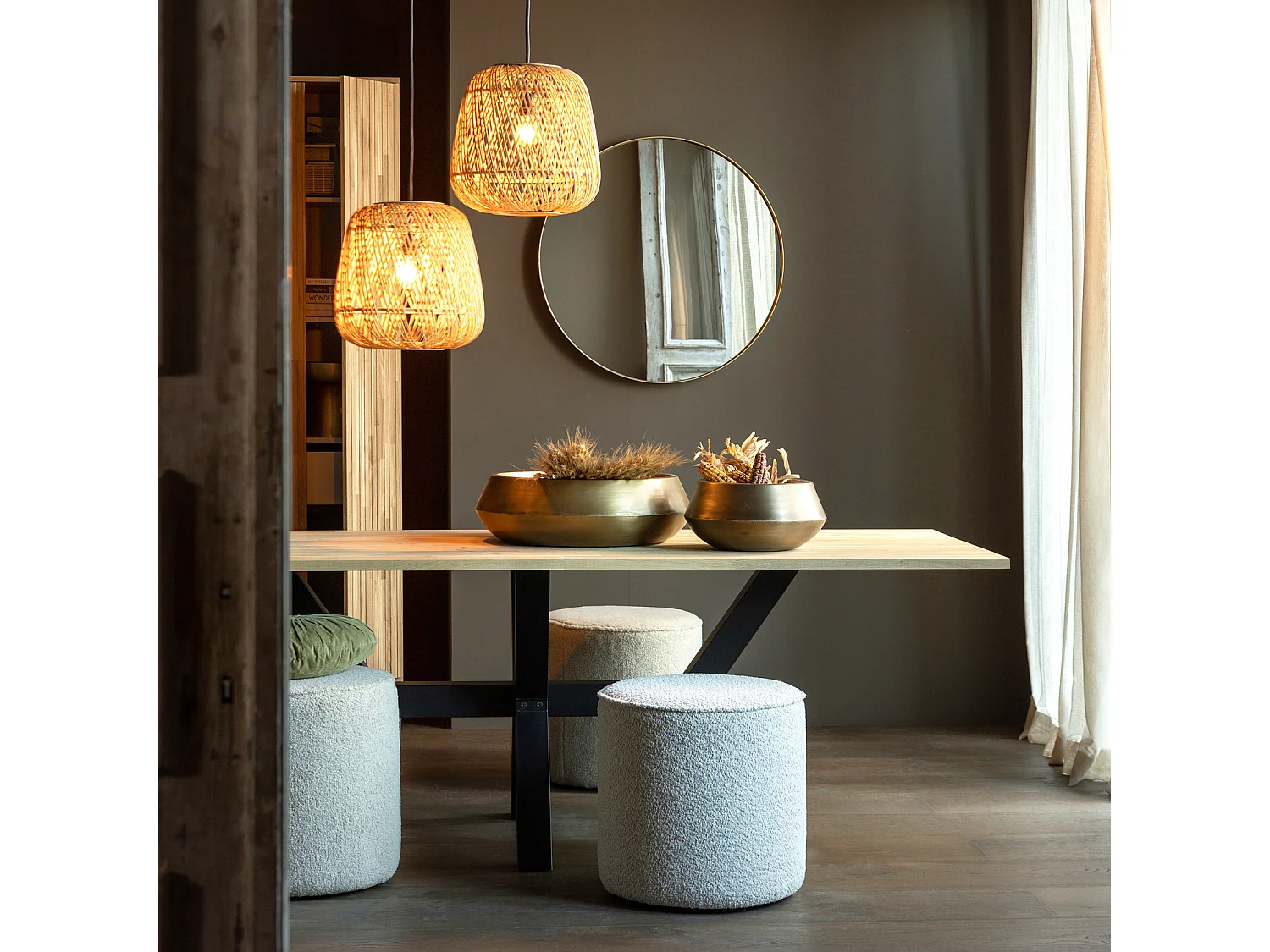 Miroir rond en métal DOUTZEN