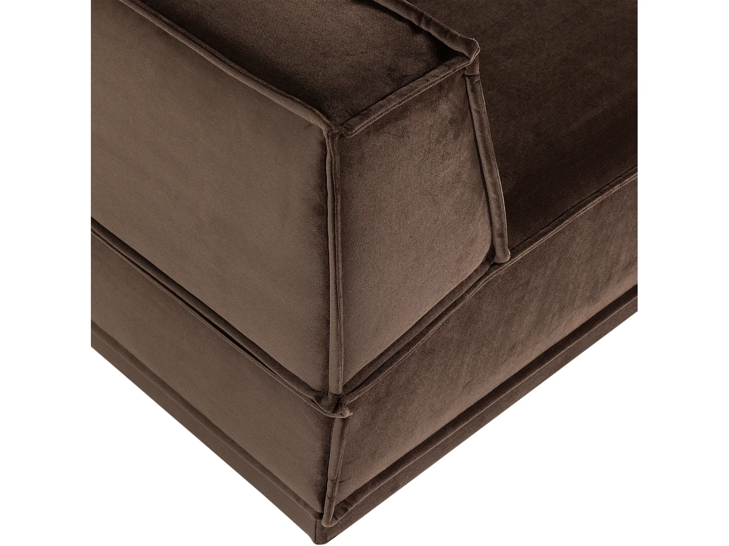 Canapé d'angle droit en velours MANU