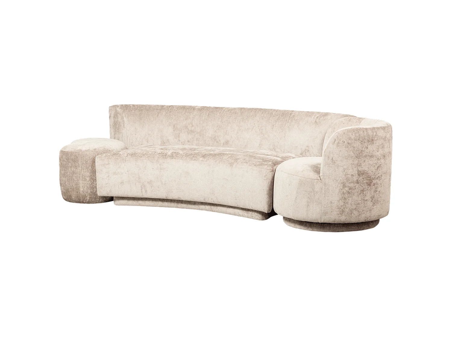 Canapé modulable avec 1 fauteuil et 1 pouf en tissu chenille POPULAR