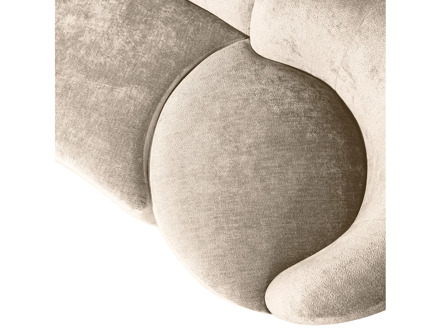 Canapé modulable avec 1 fauteuil et 1 pouf en tissu chenille POPULAR