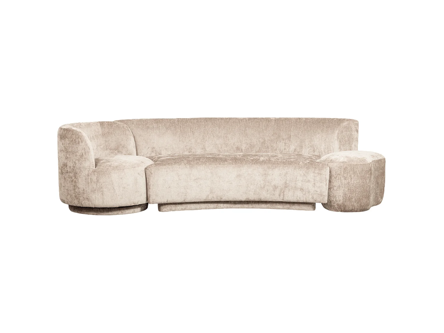 Canapé modulable avec 1 fauteuil et 1 pouf en tissu chenille POPULAR