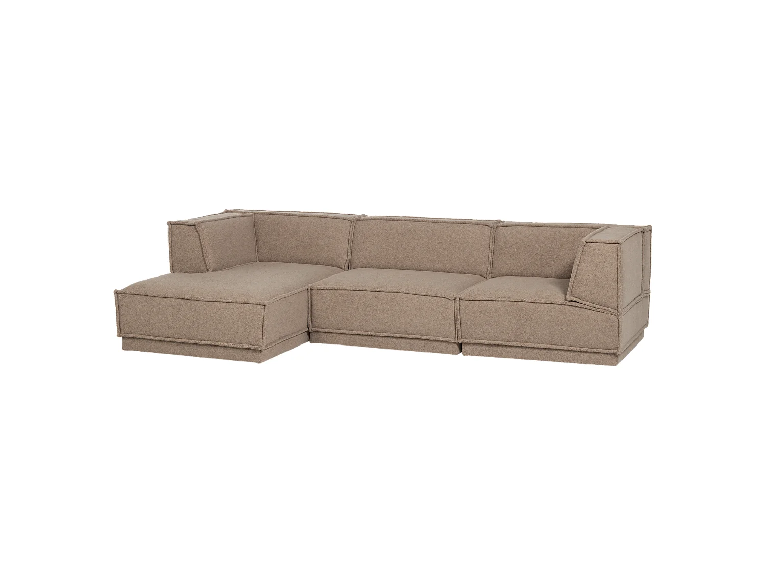 Canapé d'angle gauche en tissu teddy MANU