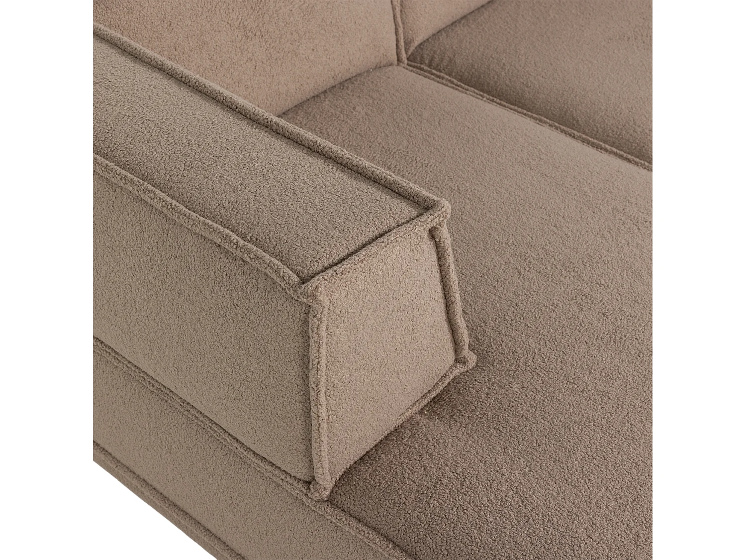 Canapé d'angle gauche en tissu teddy MANU