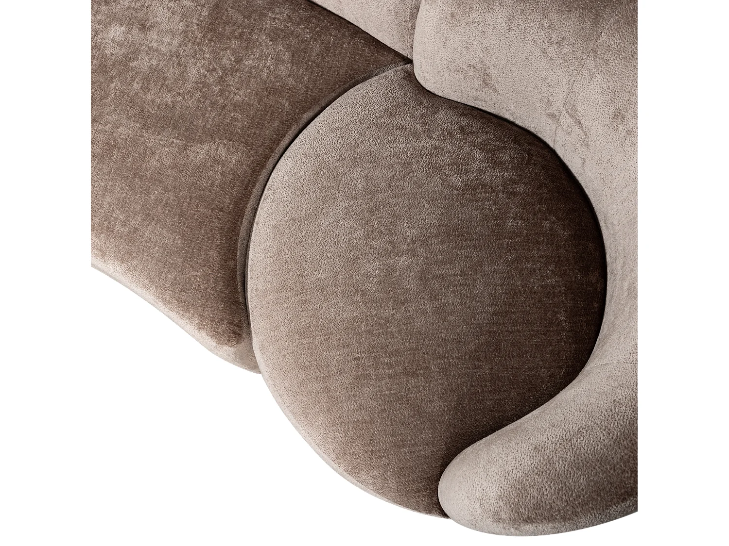 Canapé 4 places avec pouf en tissu chenille taupe POPULAR