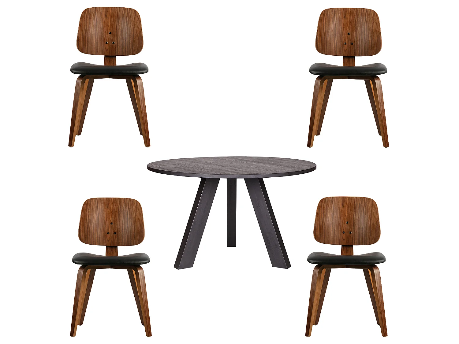 Table à manger avec lot de 6 fauteuils de table en chêne RHONDA