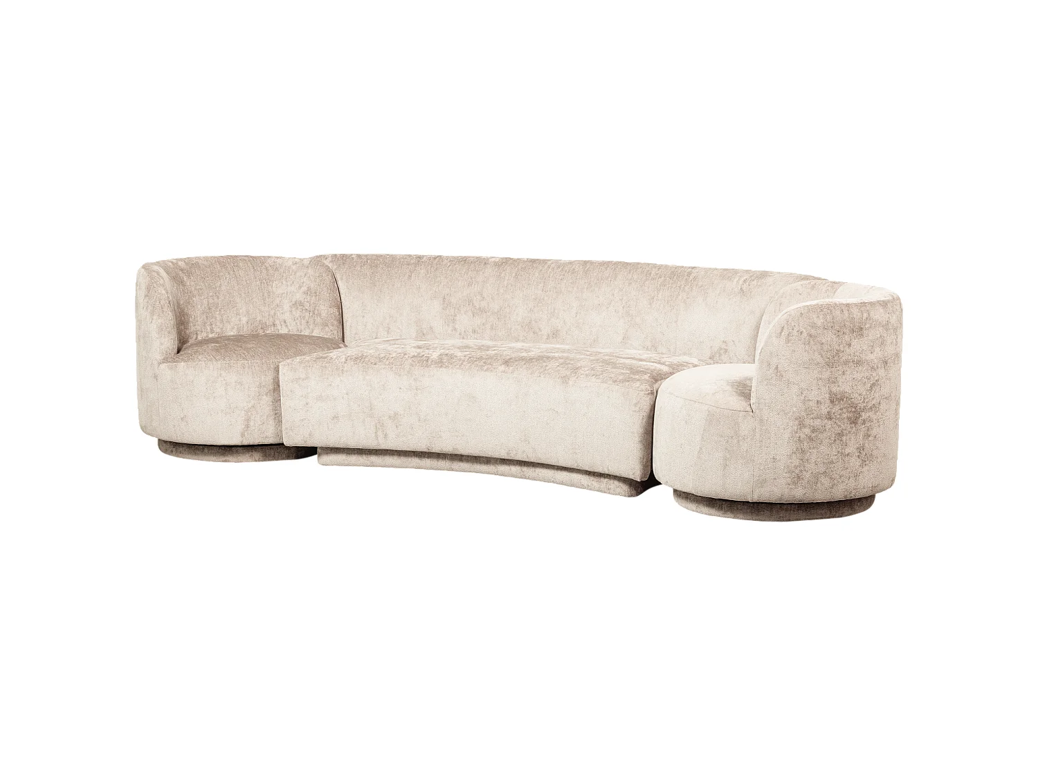 Canapé modulable avec 2 fauteuils en tissu chenille POPULAR