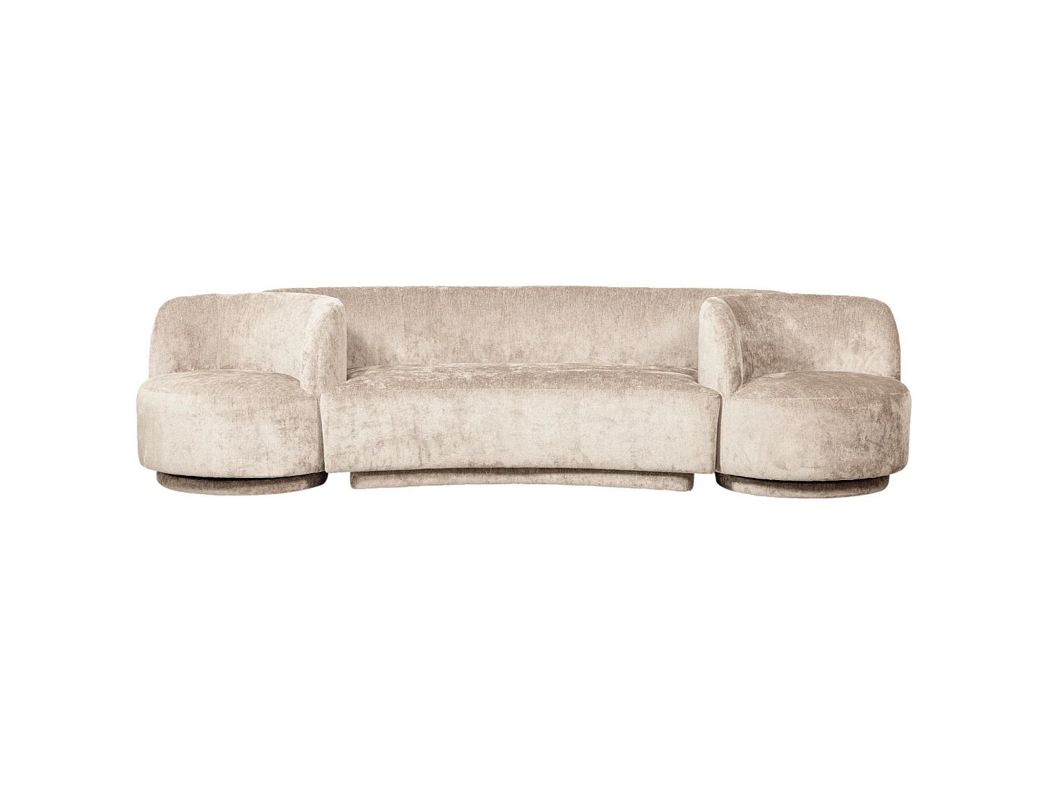 Canapé modulable avec 2 fauteuils en tissu chenille POPULAR