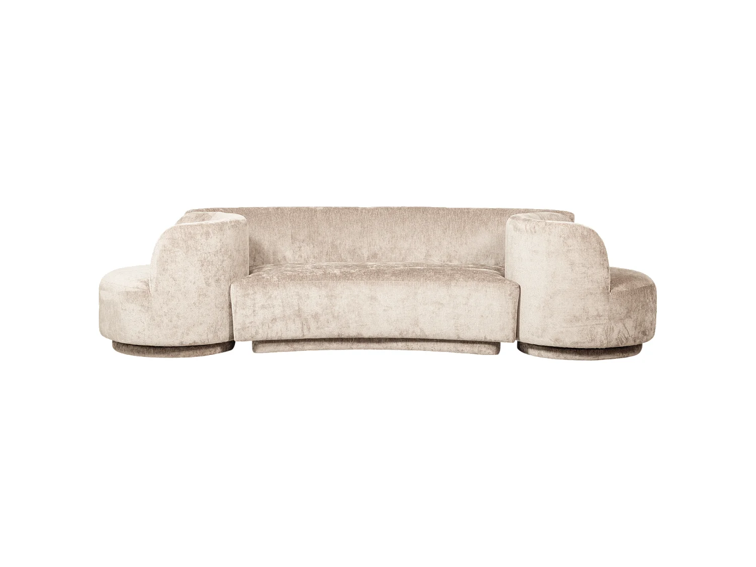 Canapé modulable avec 2 fauteuils en tissu chenille POPULAR