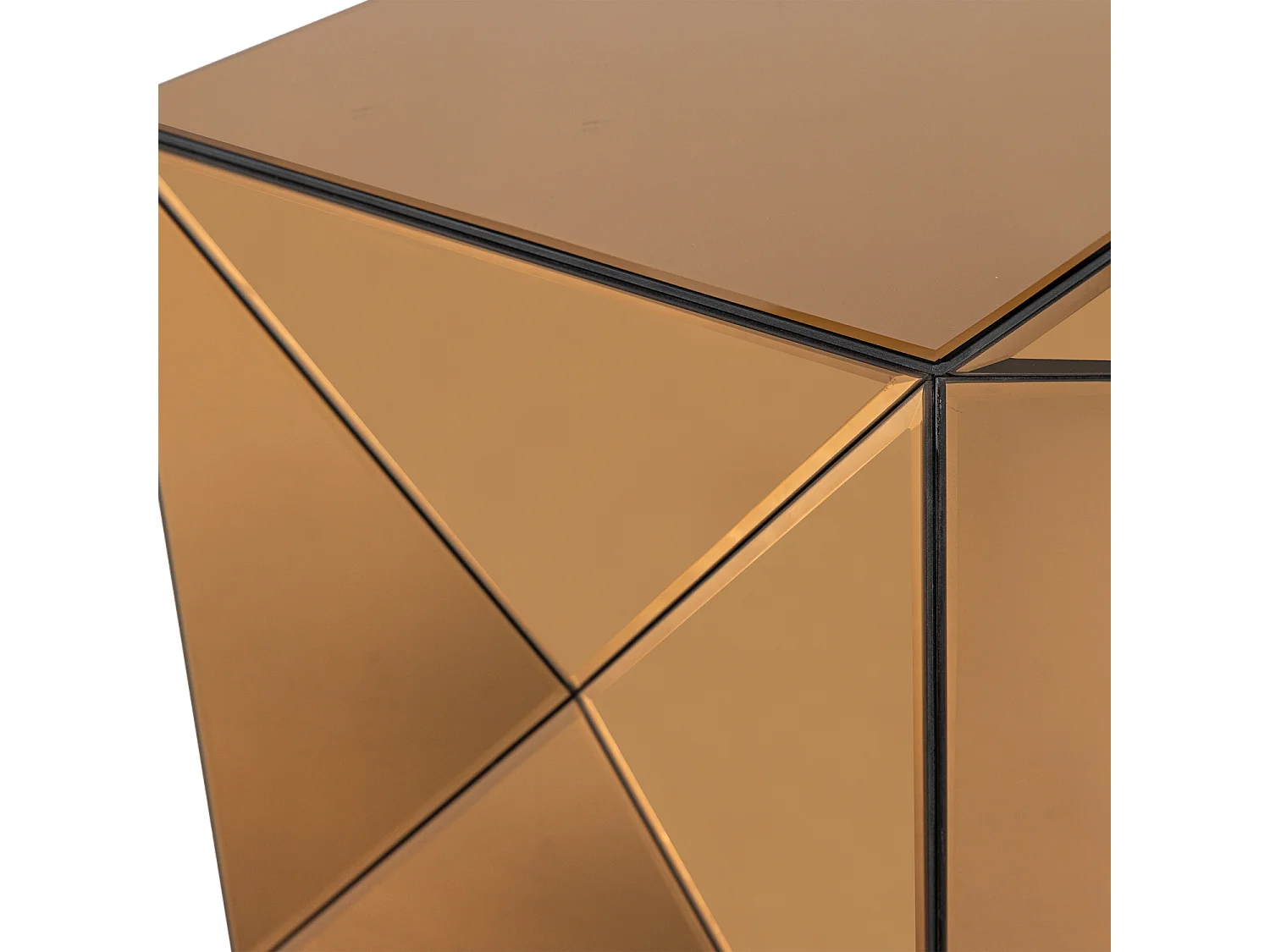 Table d'appoint en bois et verre GLINTZ