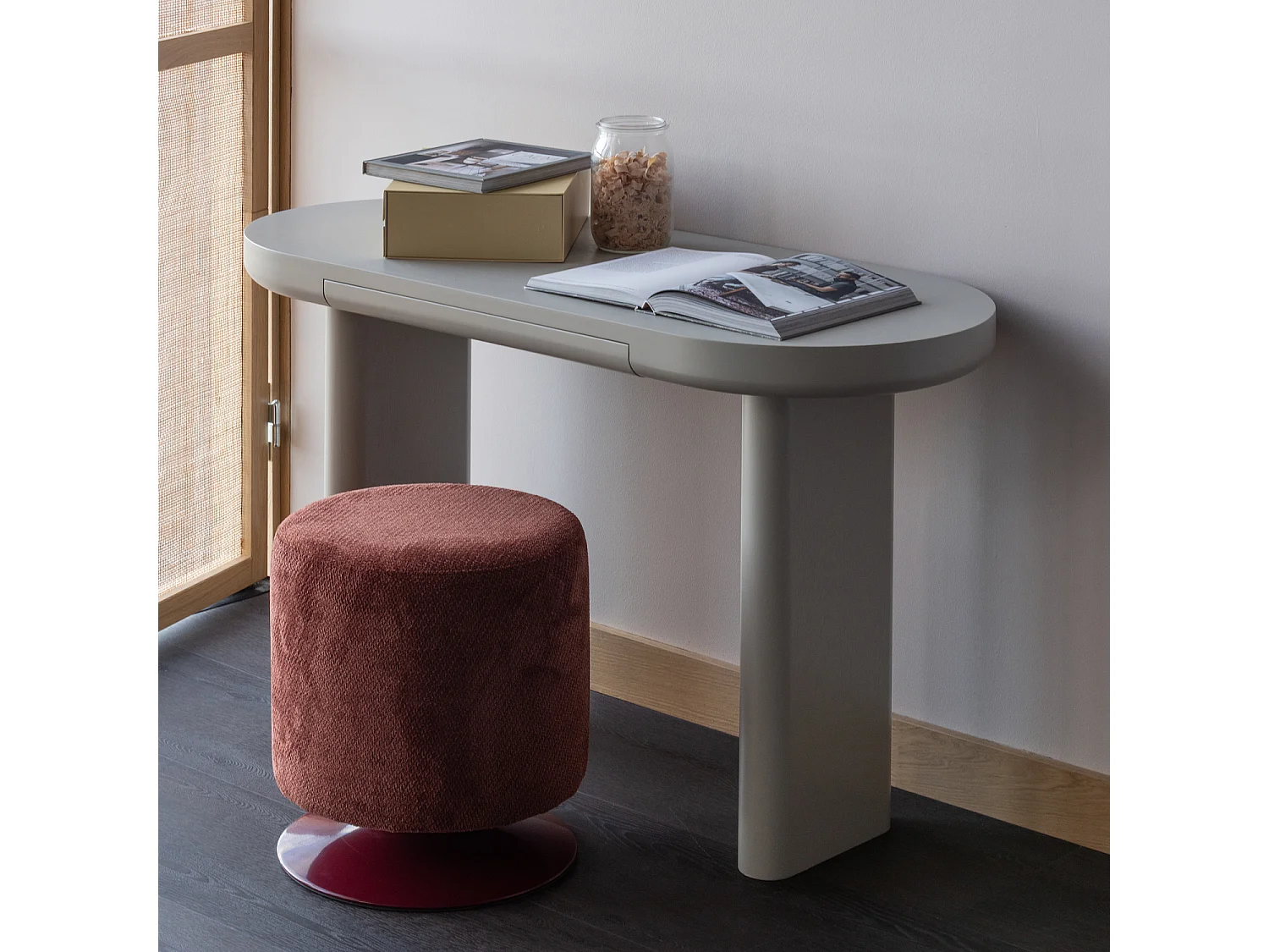 Pouf pivotante en bouclé ISLEN