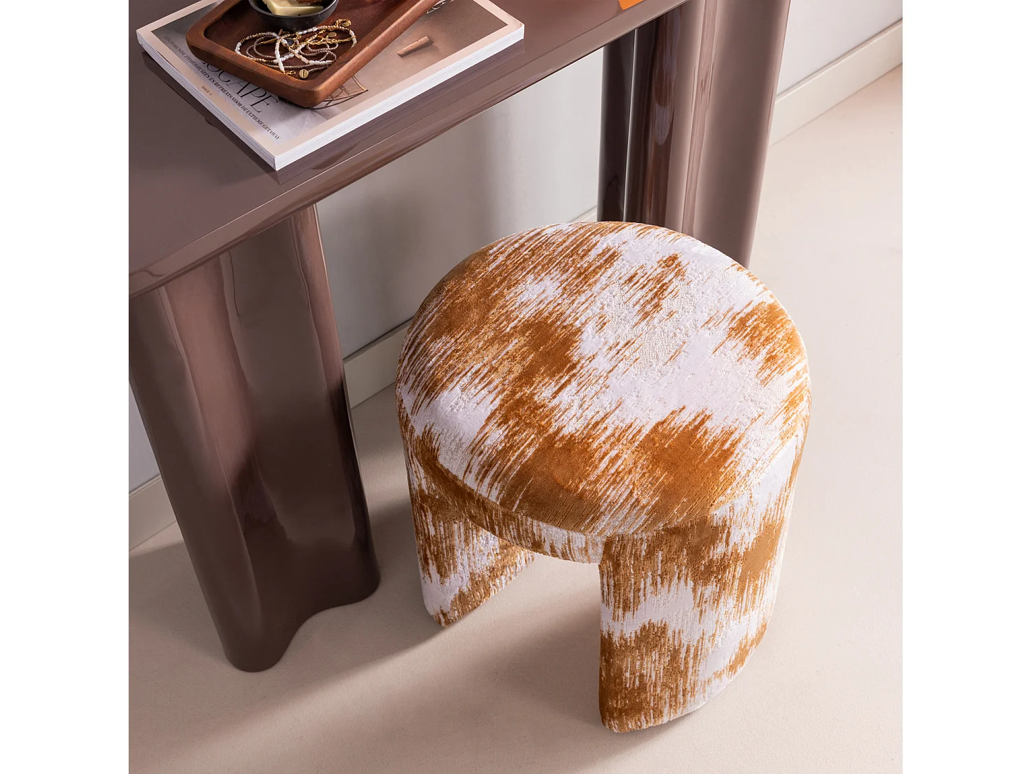 Tabouret en tissu tissé CHARLIE