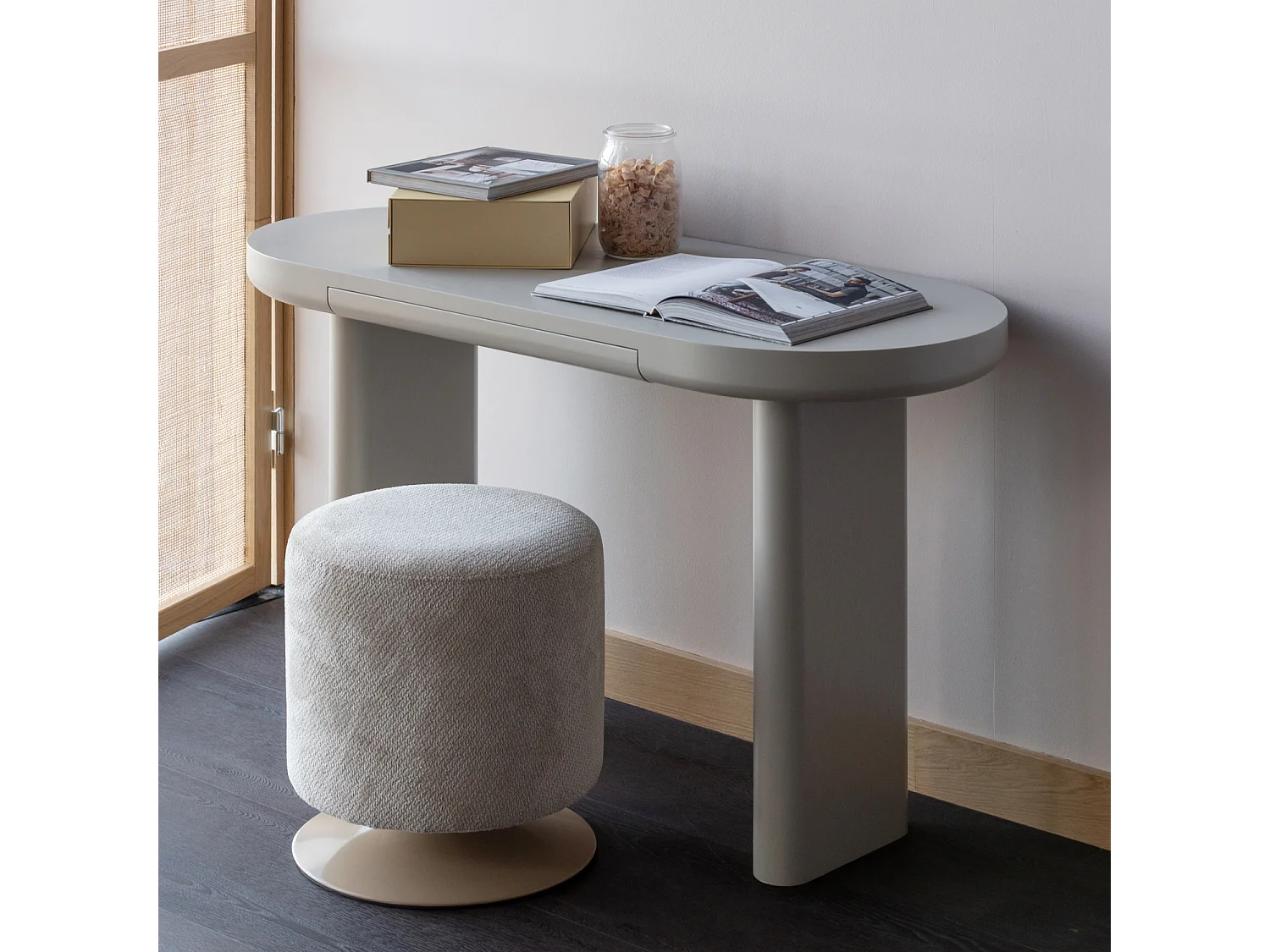 Pouf pivotante en bouclé ISLEN