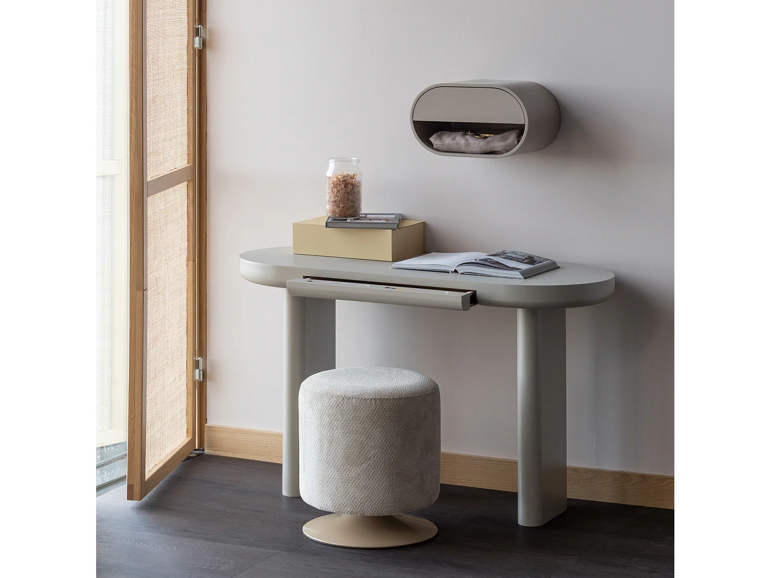 Pouf pivotante en bouclé ISLEN