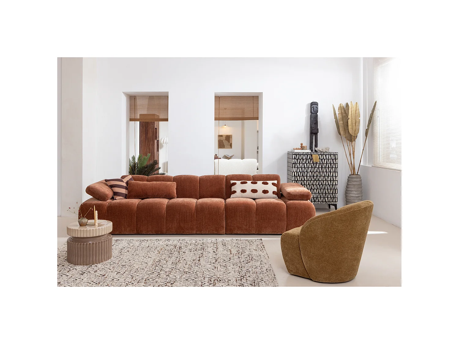 Fauteuil en velours côtelé MOJO
