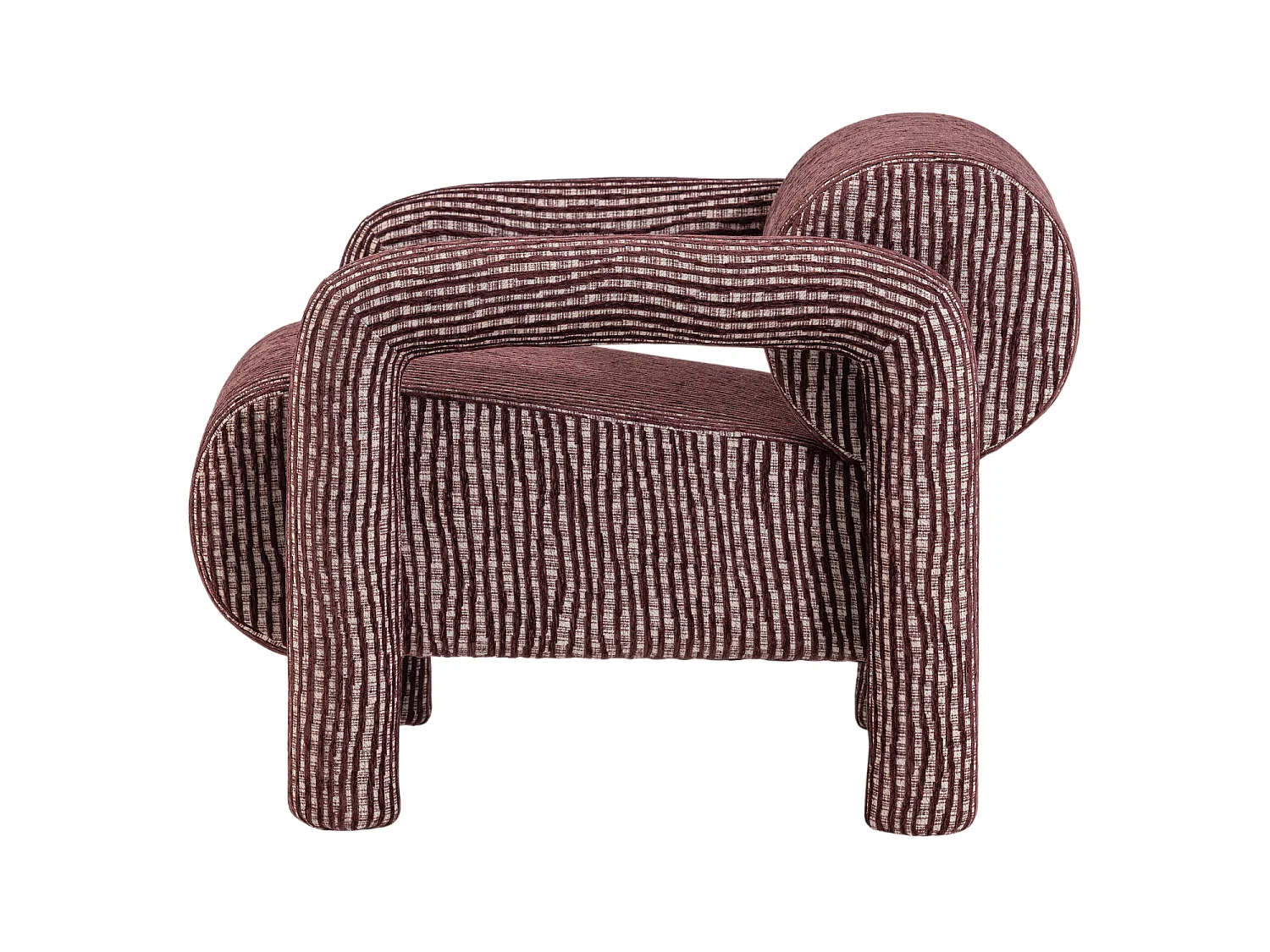 Fauteuil en tissu avec dessin LENNY