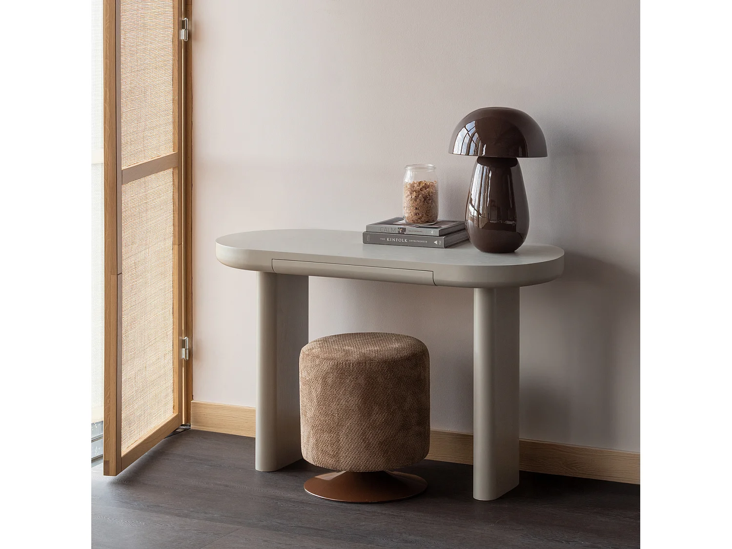 Pouf pivotante en bouclé ISLEN