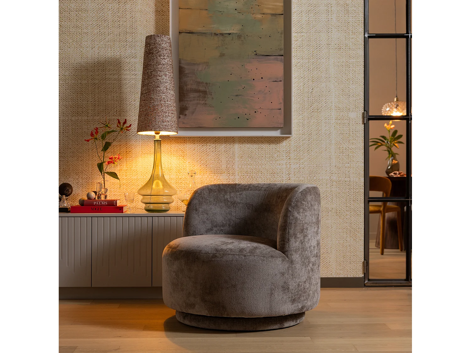 Fauteuil en tissu chenille POPULAR