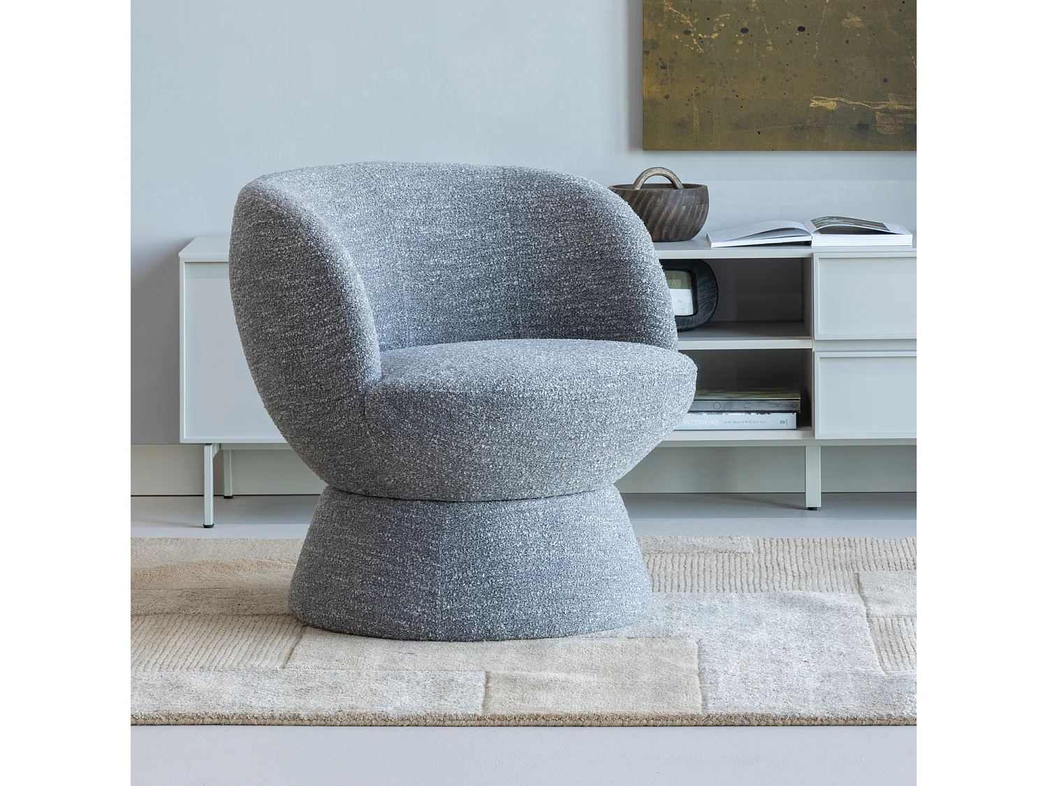 Fauteuil pivotant en tissu mélangé SHUFFLE