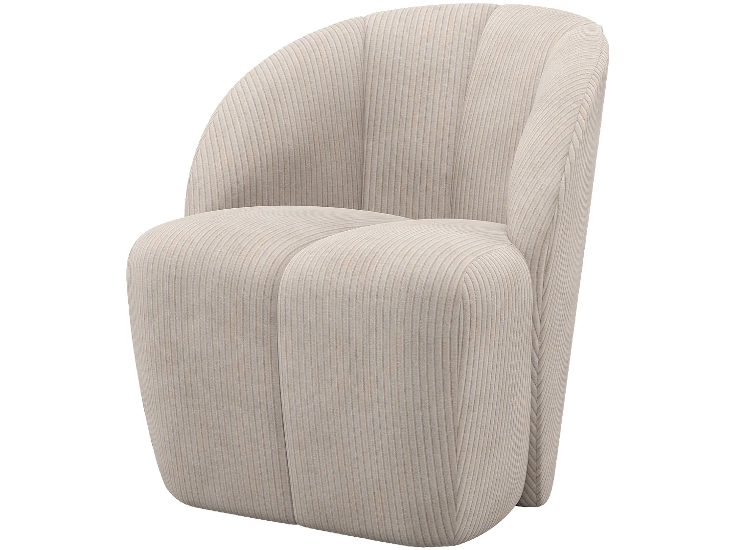 Fauteuil pivotant en tissu côtelé MOJO