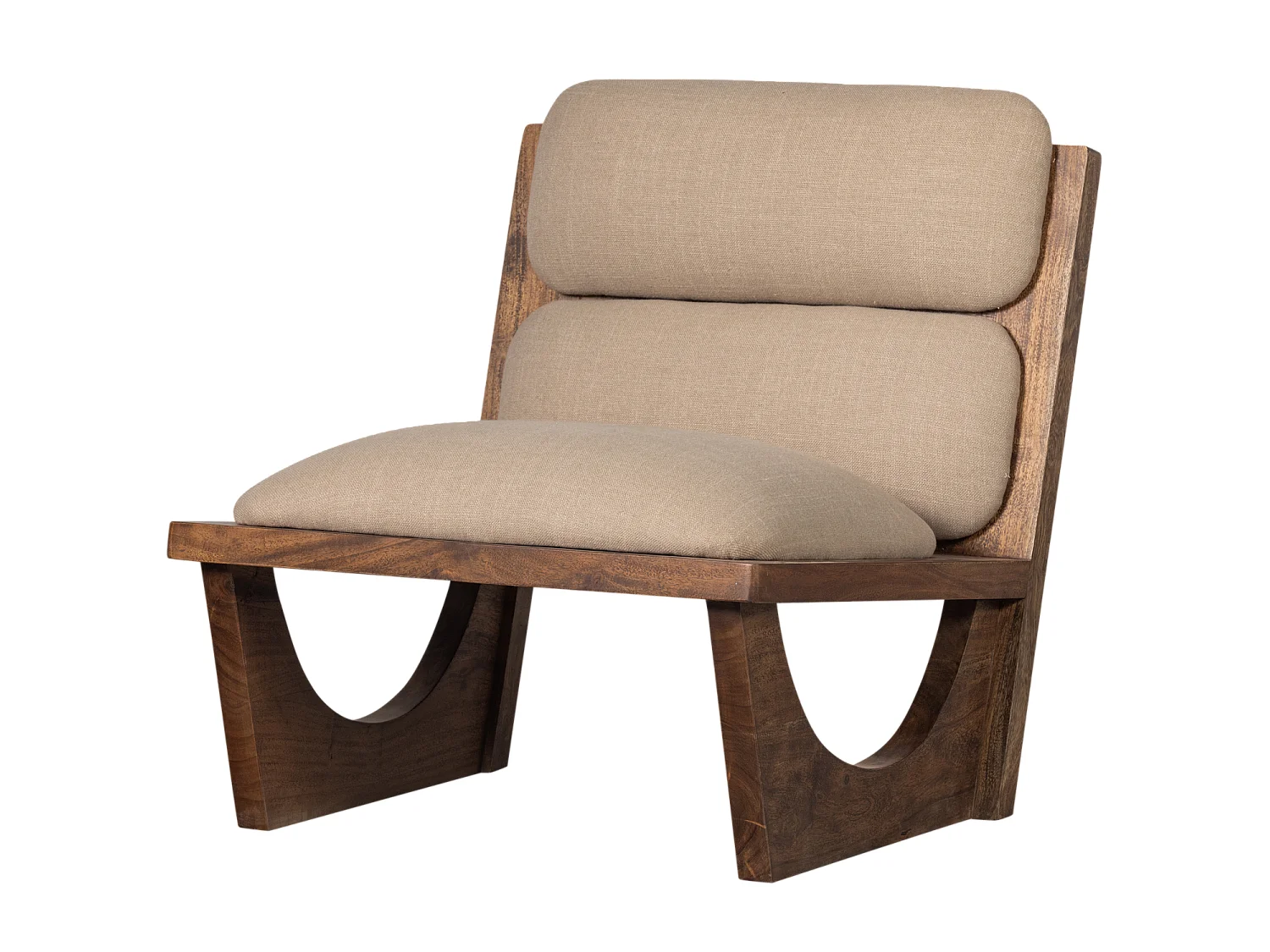 Fauteuil en bouclé et bois OPULENT