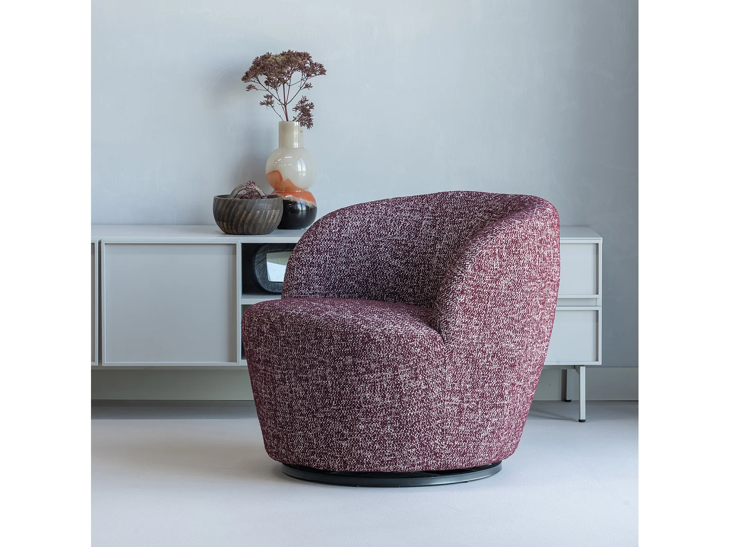 Fauteuil pivotant en tissu mélangé SERRA