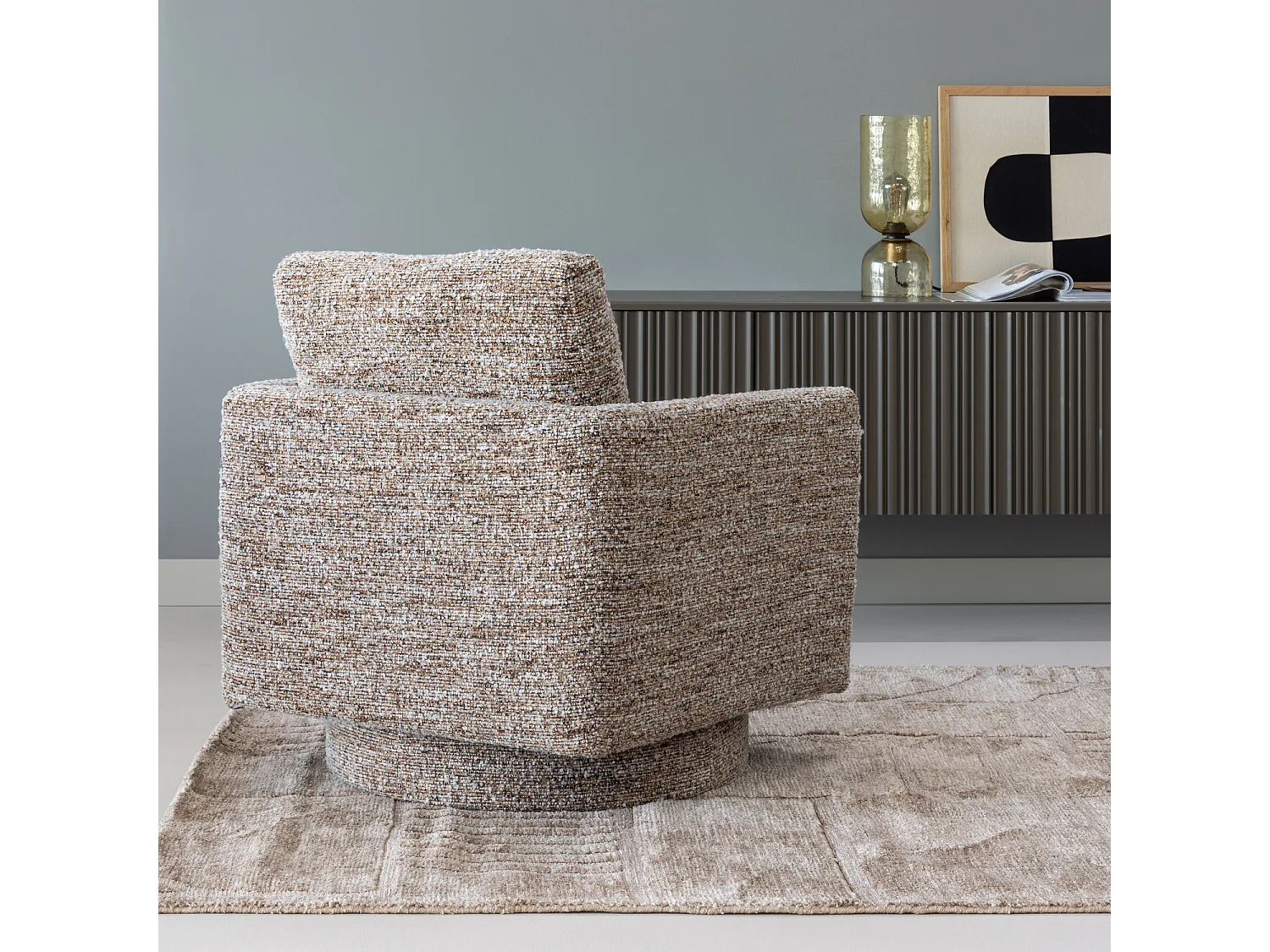 Fauteuil pivotant en tissu mélangé OSKA