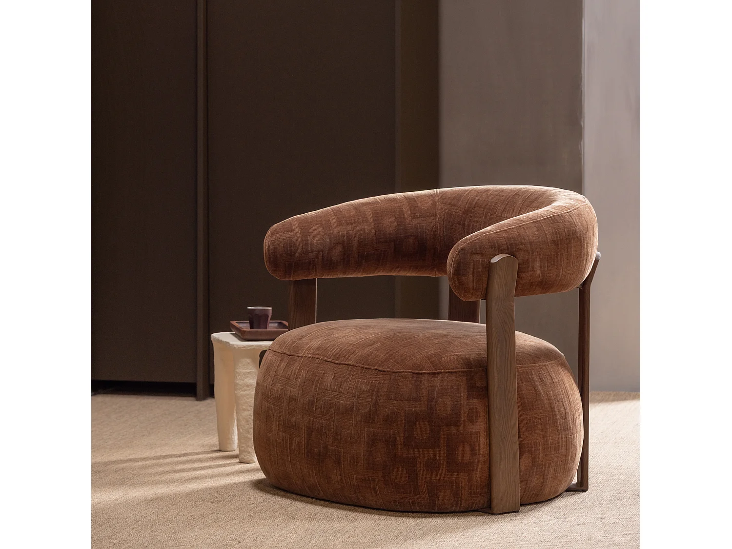 Fauteuil en tissu structuré FOON