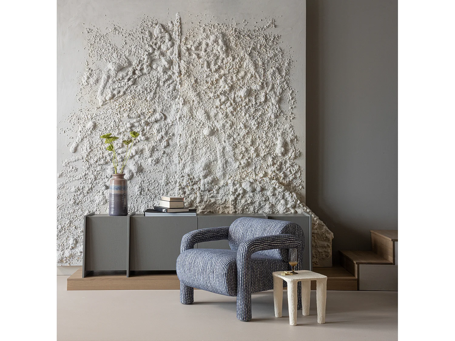 Fauteuil en tissu avec dessin LENNY