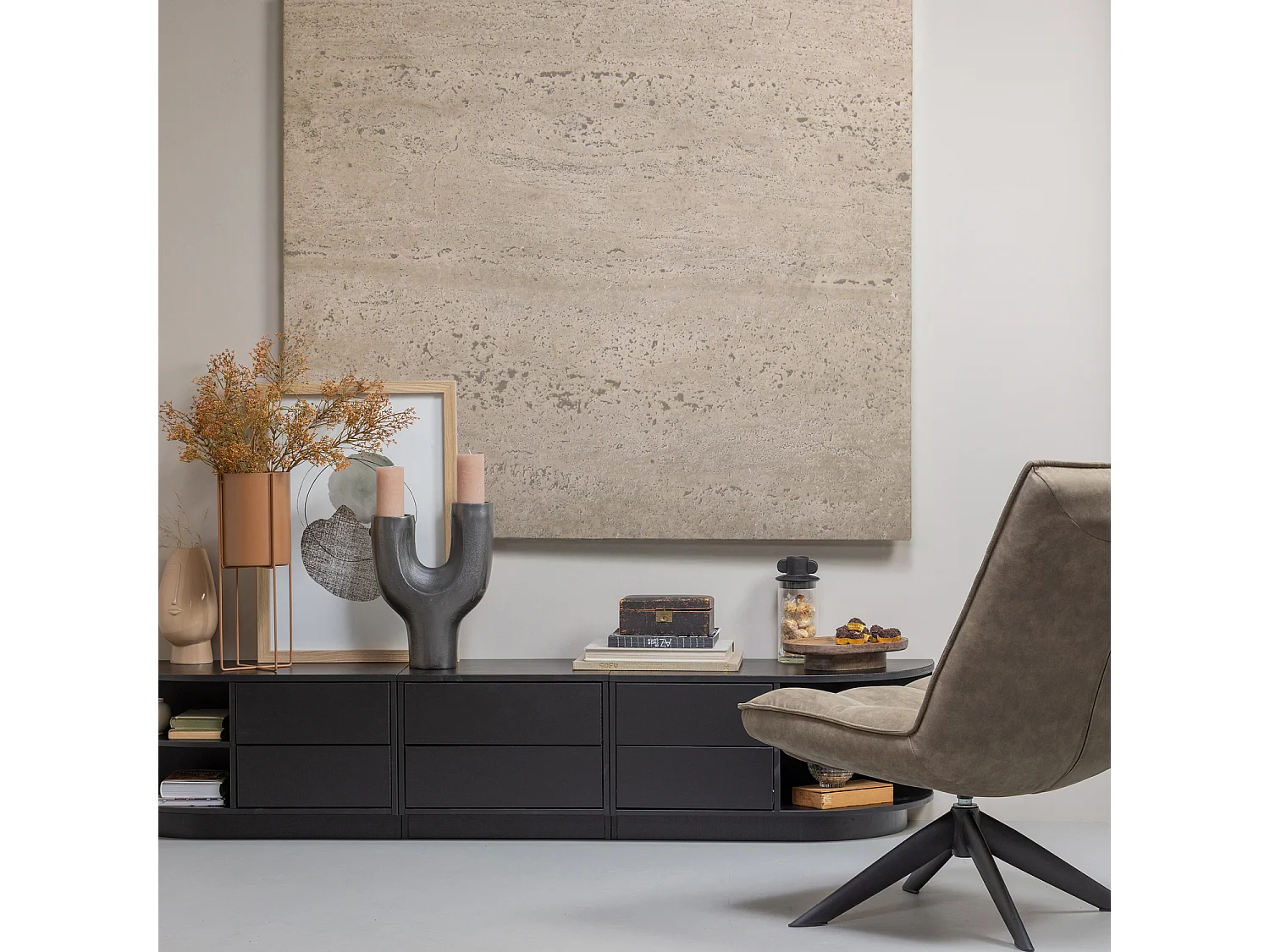Fauteuil rotatif en aspect cuir JOUKE