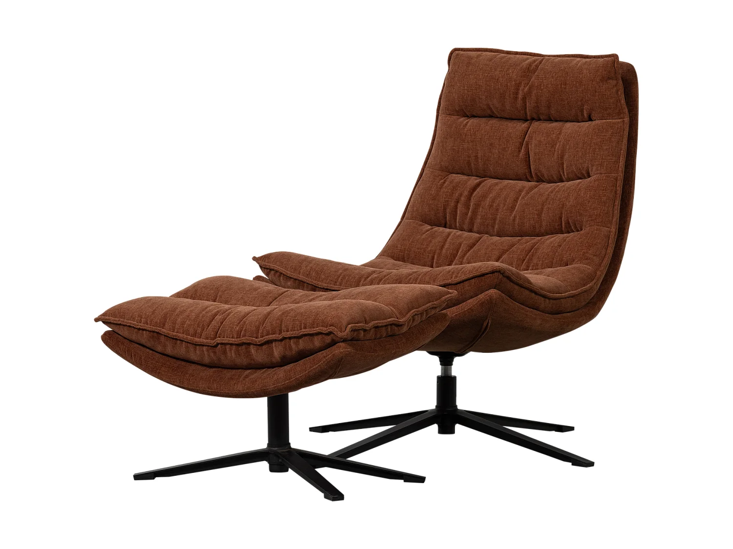 Fauteuil pivotant avec hocker en chenille KUBE