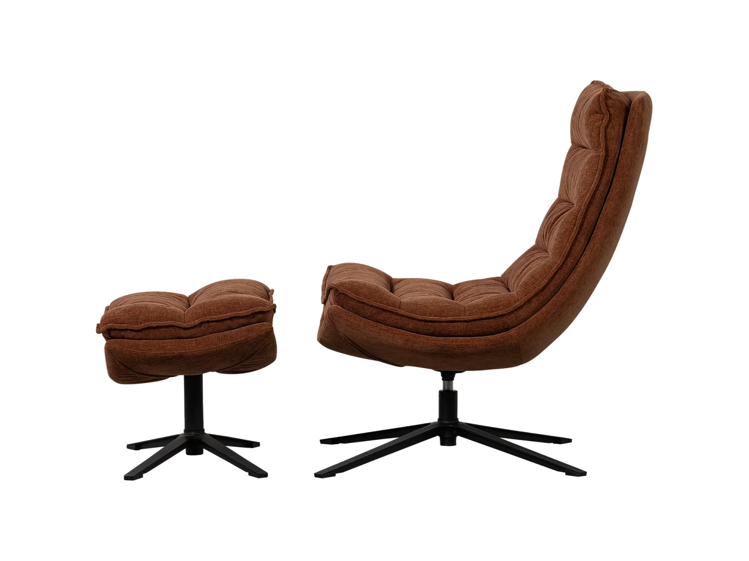 Fauteuil pivotant avec hocker en chenille KUBE
