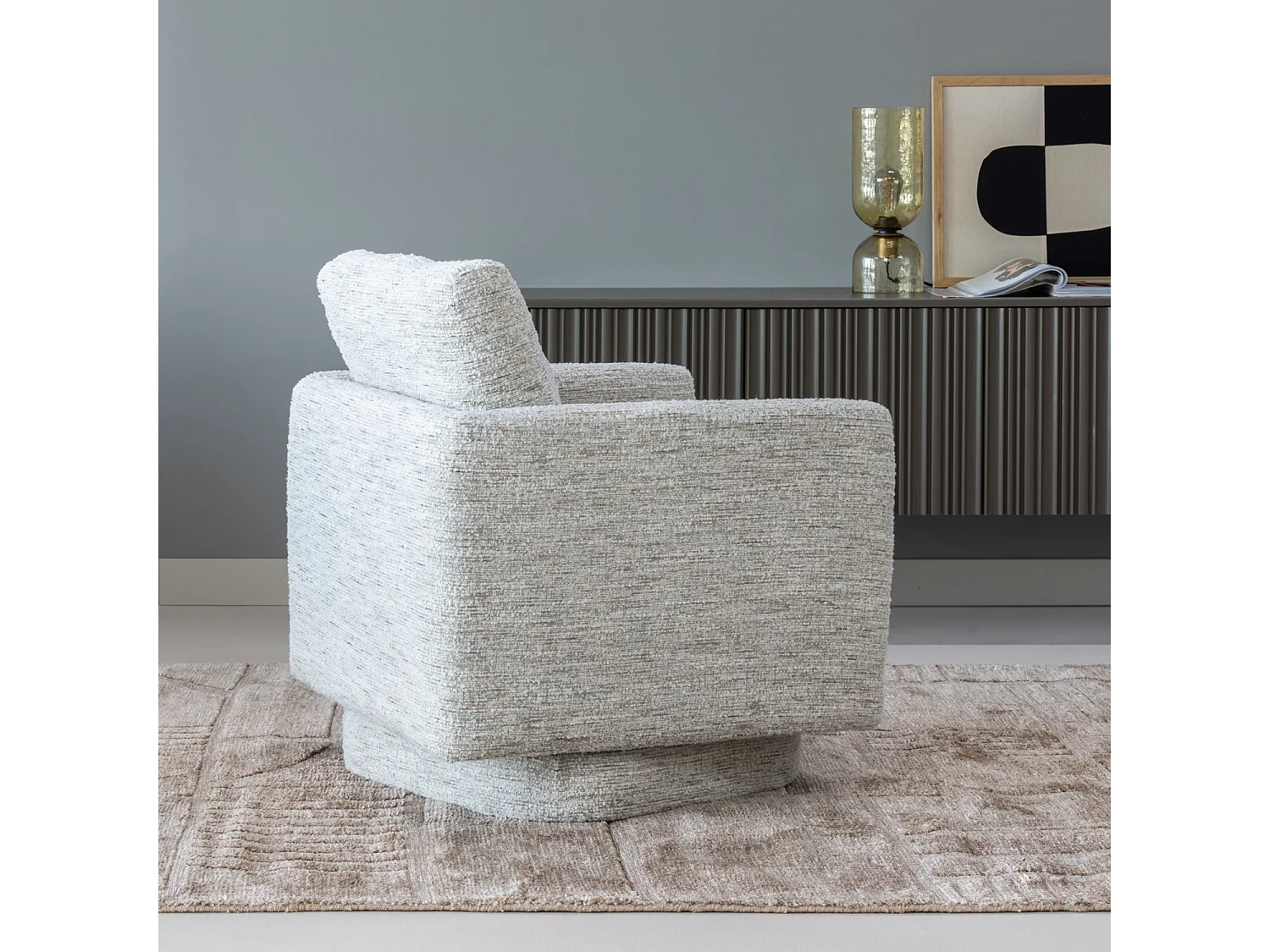 Fauteuil pivotant en tissu mélangé OSKA