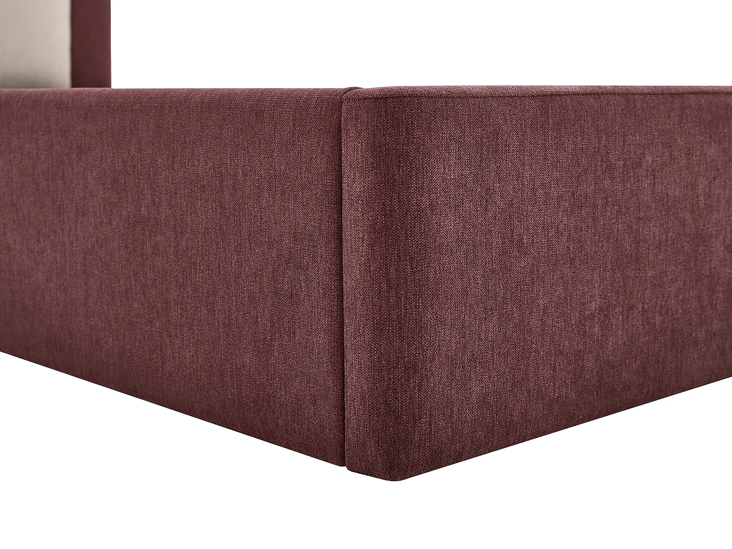 Lit coffre 90 x 190 cm - Tissu - Pourpre et beige - IDONO