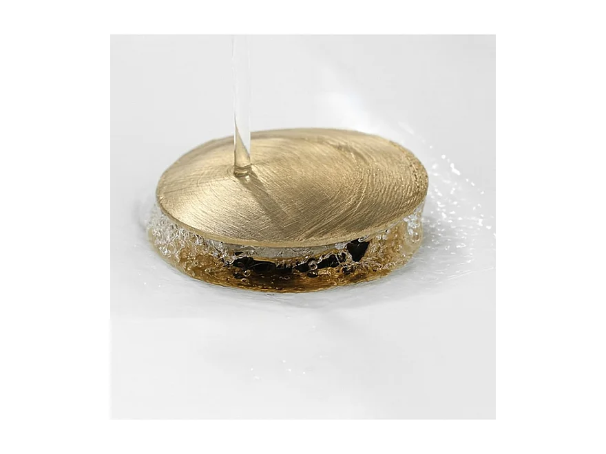 LuxuryBain- Bonde de lavabo, vasque, evier universelle dorée sans trop plein, bonde Pop Up (push-up) Automatique