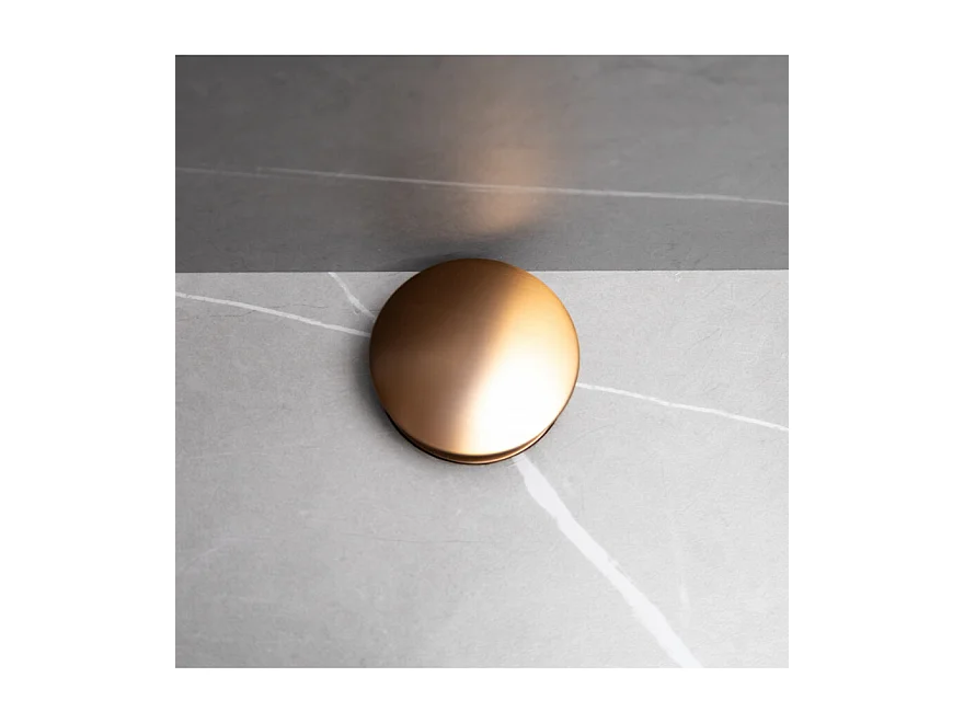 LuxuryBain- Bonde de lavabo, vasque, evier universelle cuivrée sans trop plein, bonde Pop Up (push-up) Automatique