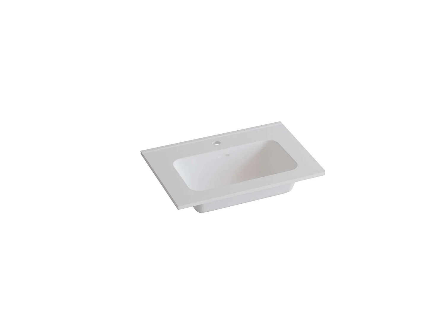 Meuble salle de bain  120 cm chêne moyen "Sand" avec vasque céramique Volterra blanc mat, 2 tiroirs, H54 x P45 cm, Mod.FER