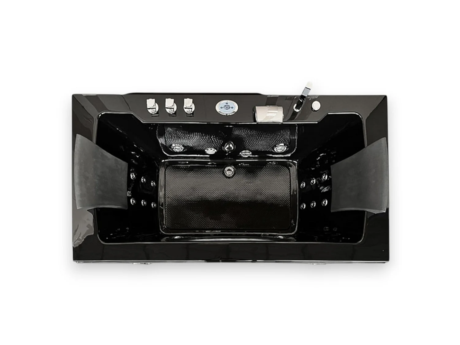 Black Rectangular Whirlpool Bath 180x90cm Luxury Jetted Tub – Hypnotic