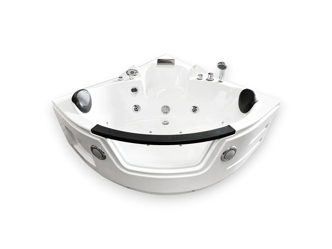 Corner Whirlpool Bath 150x150cm with Radio & LED Light – Tenerife