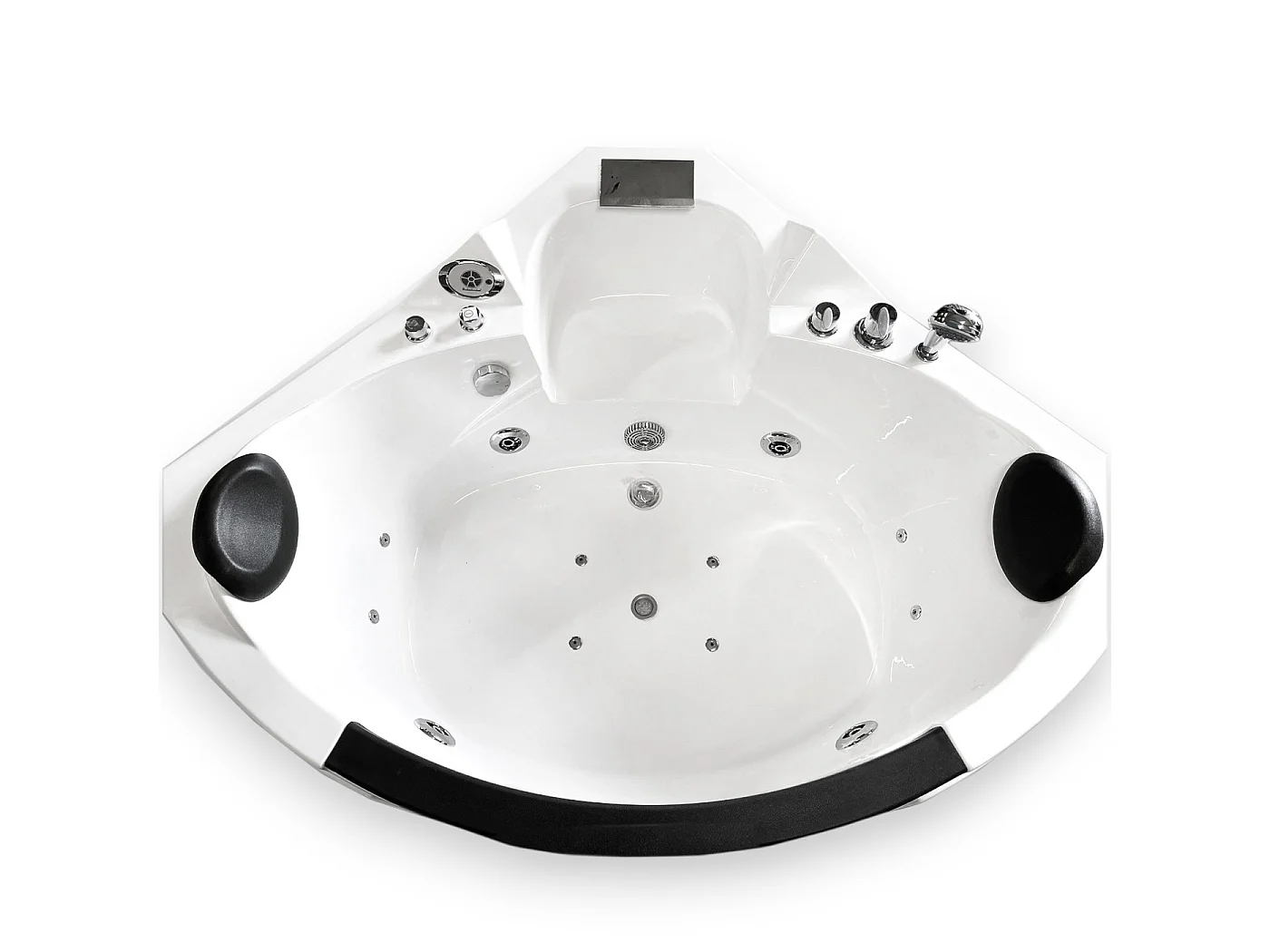 Corner Whirlpool Bath 150x150cm with Radio & LED Light – Tenerife