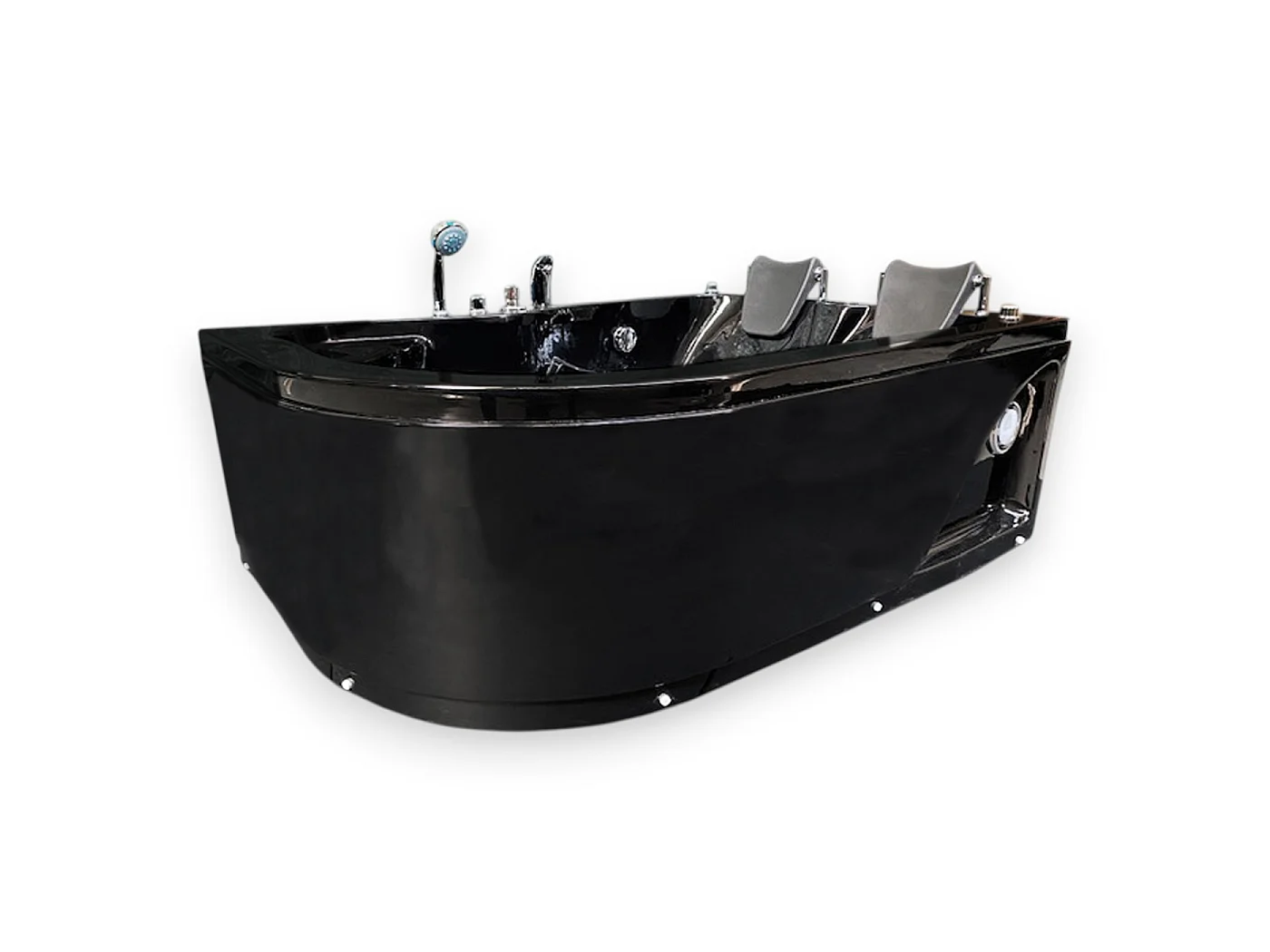 Black Whirlpool Bath 170x115cm for 2 Persons 15 Jets Radio – Black Varadero