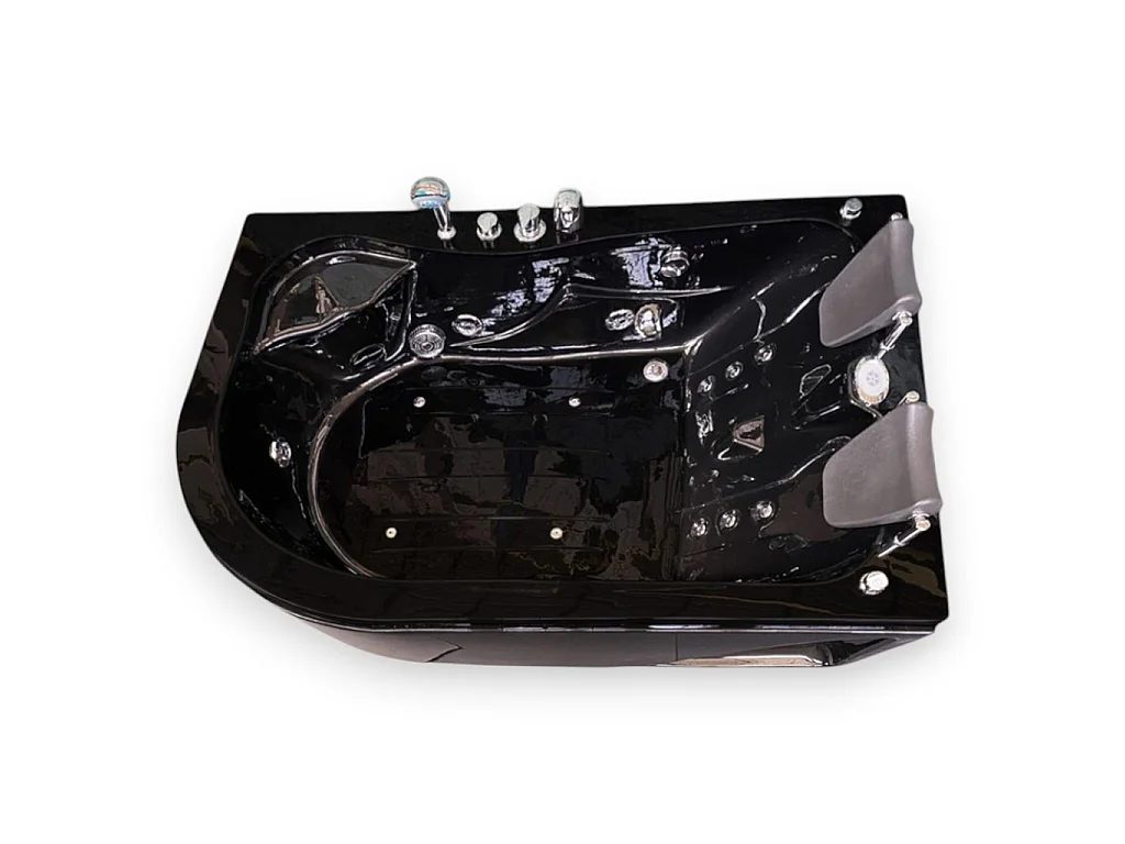 Black Whirlpool Bath 170x115cm for 2 Persons 15 Jets Radio – Black Varadero