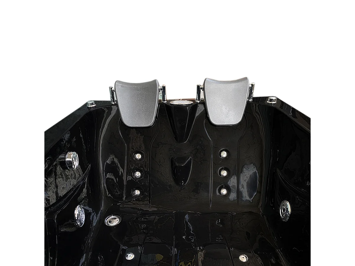 Black Whirlpool Bath 170x115cm for 2 Persons 15 Jets Radio – Black Varadero